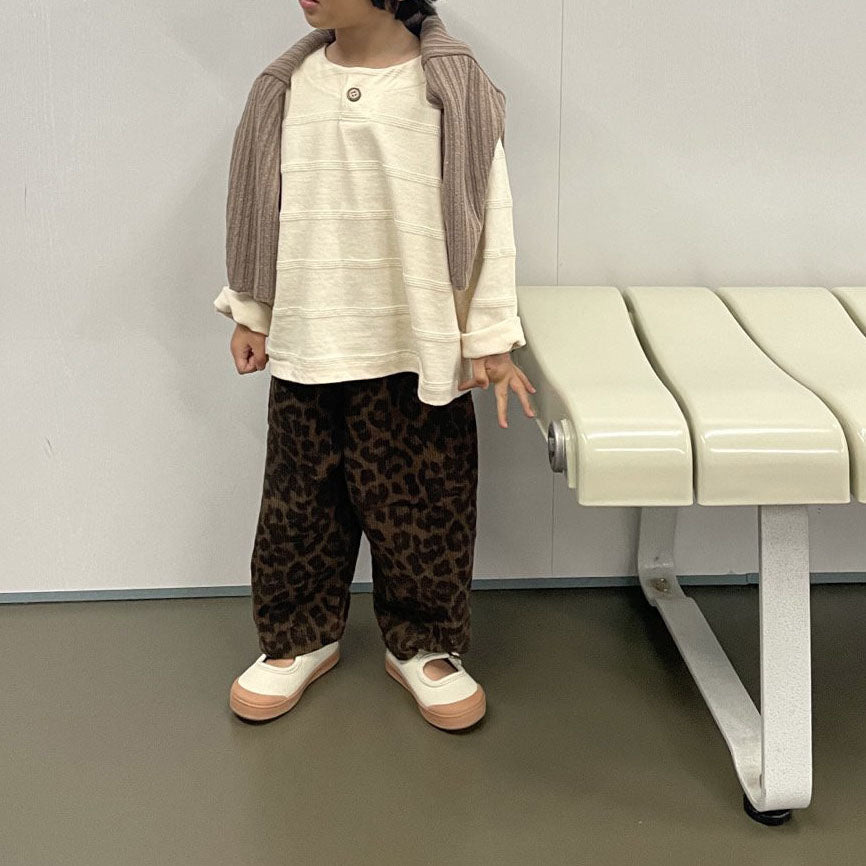 Toddler Leopard Corduroy Pull - on Pants (1 - 7y) - 2 Colors kids outfit