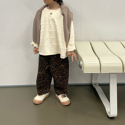 Toddler Leopard Corduroy Pull - on Pants (1 - 7y) - 2 Colors kids outfit