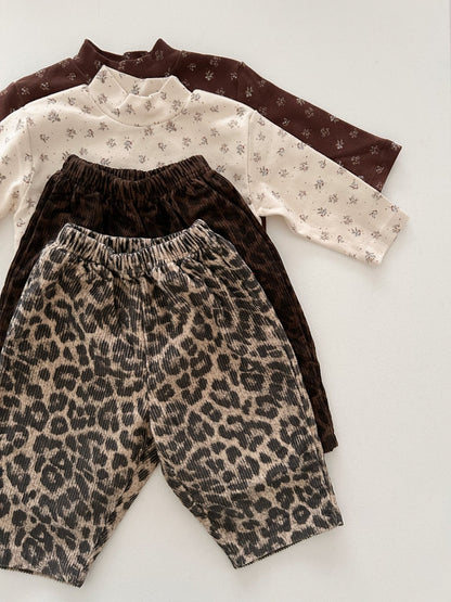 Toddler Leopard Corduroy Pull - on Pants (1 - 7y) - 2 Colors kids outfit