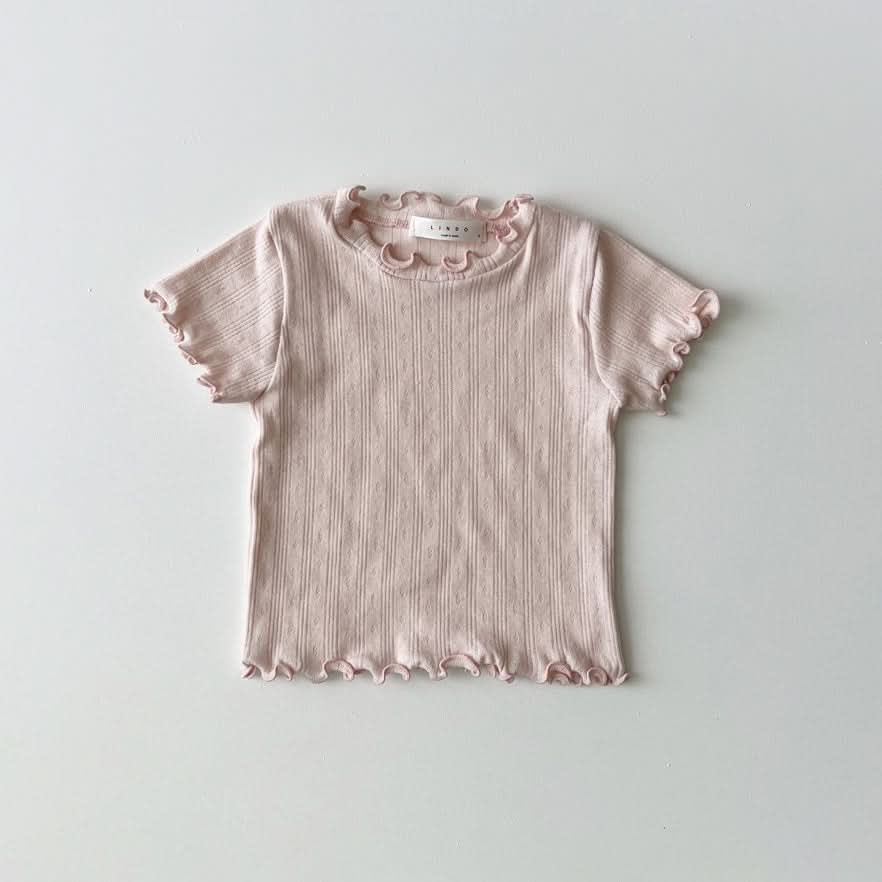 Toddler Lettuce Edge Short Sleeve Top (1-5y) - 2 Colors kids outfit