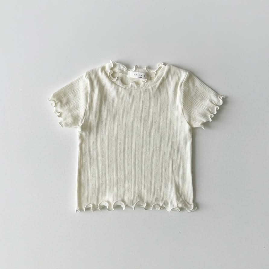 Toddler Lettuce Edge Short Sleeve Top (1-5y) - 2 Colors kids outfit