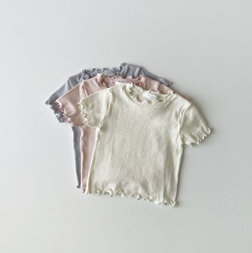 Toddler Lettuce Edge Short Sleeve Top (1-5y) - 2 Colors kids outfit