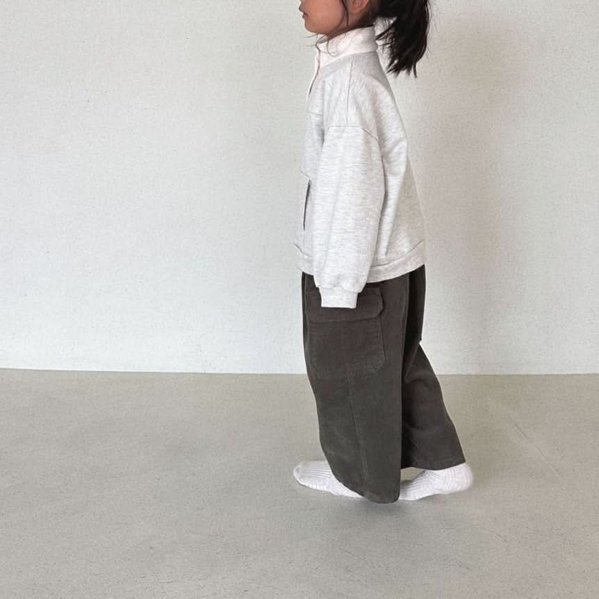 Toddler Long Sleeve Hight Neck Button Sweatshirt (1 - 6y) - 2 Colors kids outfit