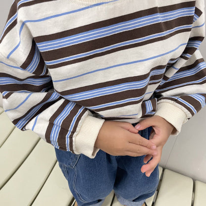 Toddler Lovin Multicolor Stripe Long Sleeve Top (1 - 7y) - 2 Colors kids outfit