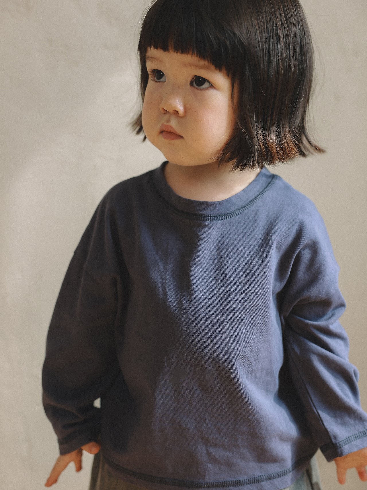 Toddler Mel F26 Stitch Detail Long Sleeve Top (1-8y) - 3 Colors kids outfit