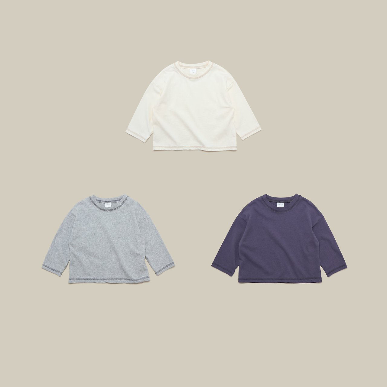 Toddler Mel F26 Stitch Detail Long Sleeve Top (1-8y) - 3 Colors kids outfit
