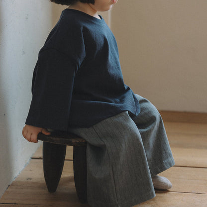 Toddler Mel F26 Stripe Pigment Dyed Wide Leg Pants (1-8y) - 2 Colors kids outfit