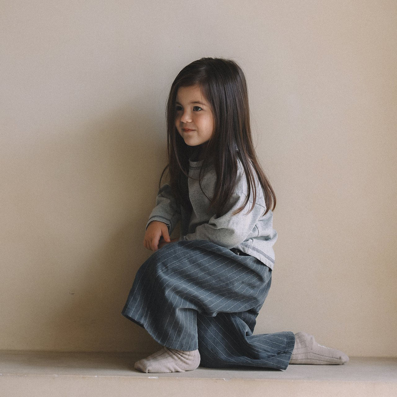 Toddler Mel F26 Stripe Pigment Dyed Wide Leg Pants (1-8y) - 2 Colors kids outfit