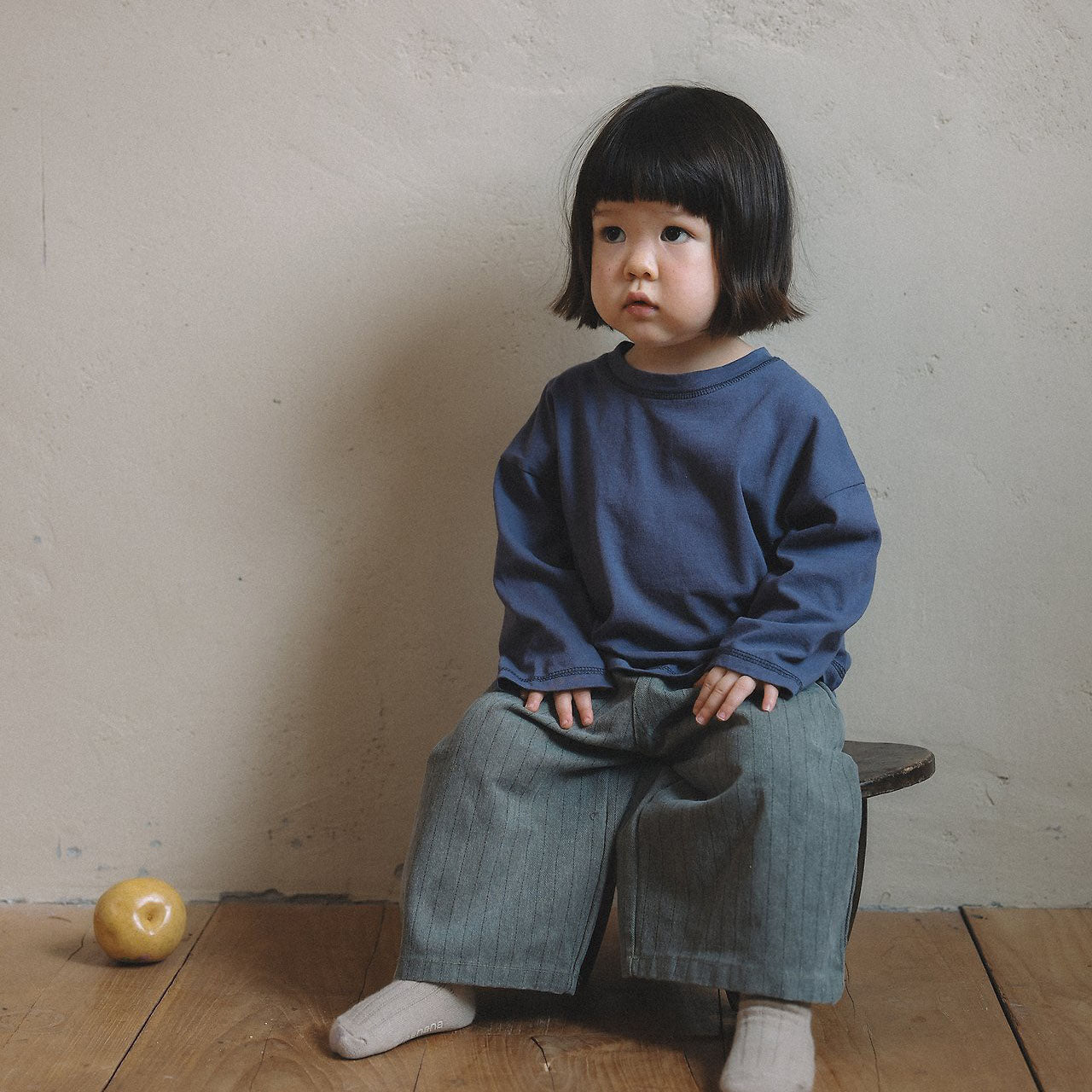 Toddler Mel F26 Stripe Pigment Dyed Wide Leg Pants (1-8y) - 2 Colors kids outfit