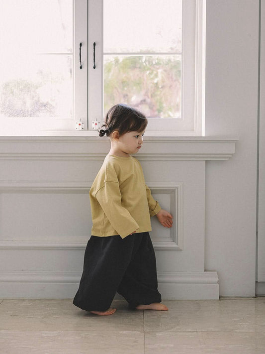 Toddler Mel S25 Long Sleeve Basic Tee (1 - 9y) - 4 Colors kids outfit