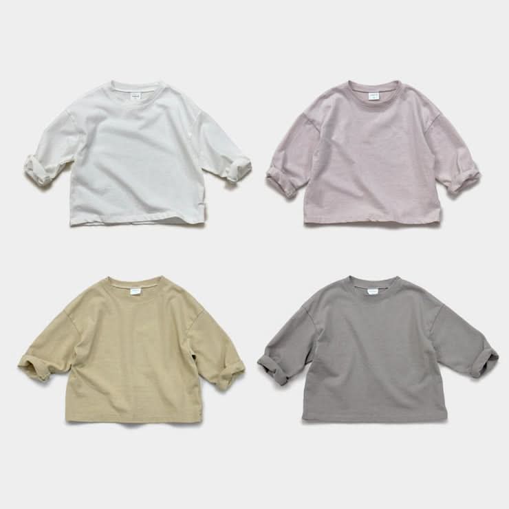 Toddler Mel S25 Long Sleeve Basic Tee (1 - 9y) - 4 Colors kids outfit