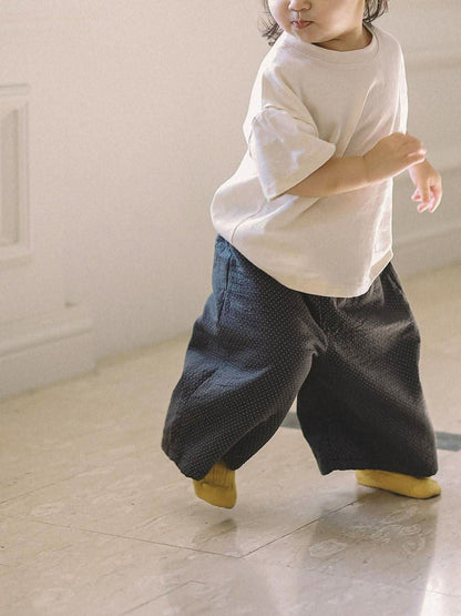 Toddler Mel S25 Polka Dot Gauze Cotton Wide Leg Pants (4 - 7y) - 2 Colors kids outfit
