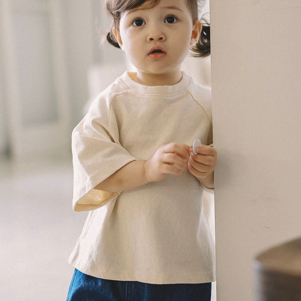 Toddler Mel S25 Relaxed Fit Elbow - Sleeve Raglan Tee (7 - 9y) - 4 Colors kids outfit