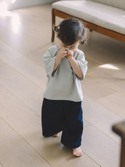Toddler Mel S25 Relaxed Fit Elbow - Sleeve Raglan Tee (7 - 9y) - 4 Colors kids outfit