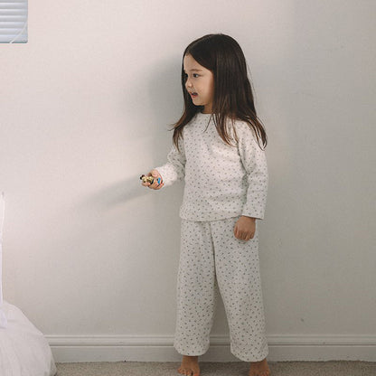 Toddler Mel SP26 Floral Pointelle Long Sleeve Tee and Wide Pants Set (1 - 8y) - 2 Colors - AT NOON STORE