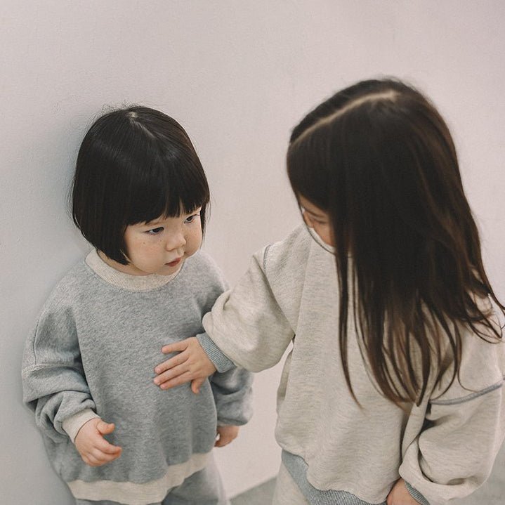 Toddler Mel SP26 Stitch Detail Long Sleeve Sweatshirt and Pull - On Pants Set (1 - 8y) - 2 Colors - AT NOON STORE