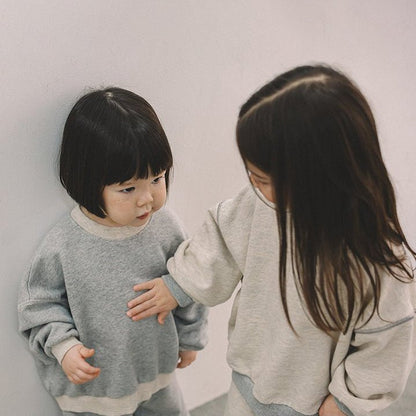 Toddler Mel SP26 Stitch Detail Long Sleeve Sweatshirt and Pull - On Pants Set (1 - 8y) - 2 Colors - AT NOON STORE
