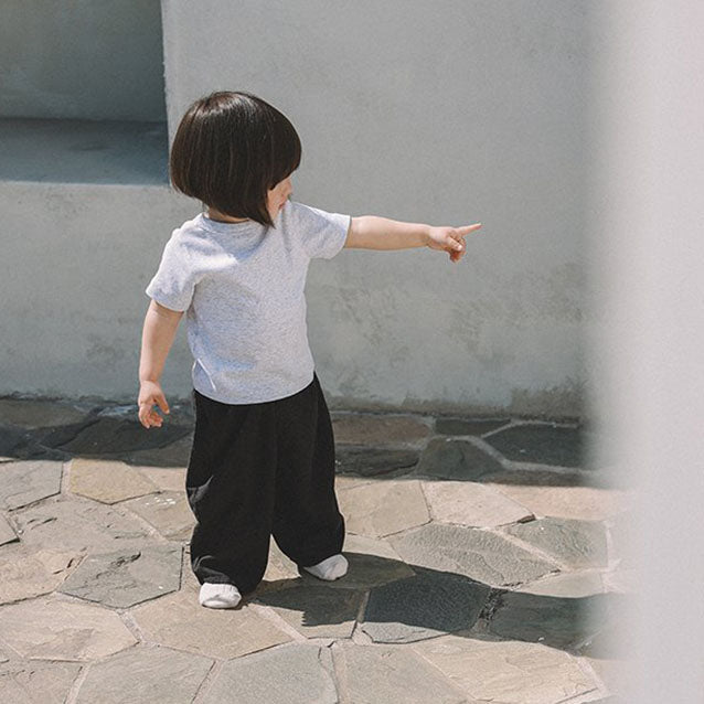 Toddler Mel SS26 Linen Blended Hip Pocket Pull - on Pants (1 - 8y) - Charcoal kids outfit