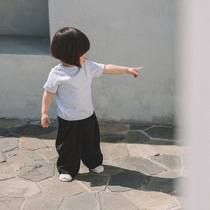 Toddler Mel SS26 Linen Blended Hip Pocket Pull - on Pants (1 - 8y) - Charcoal kids outfit