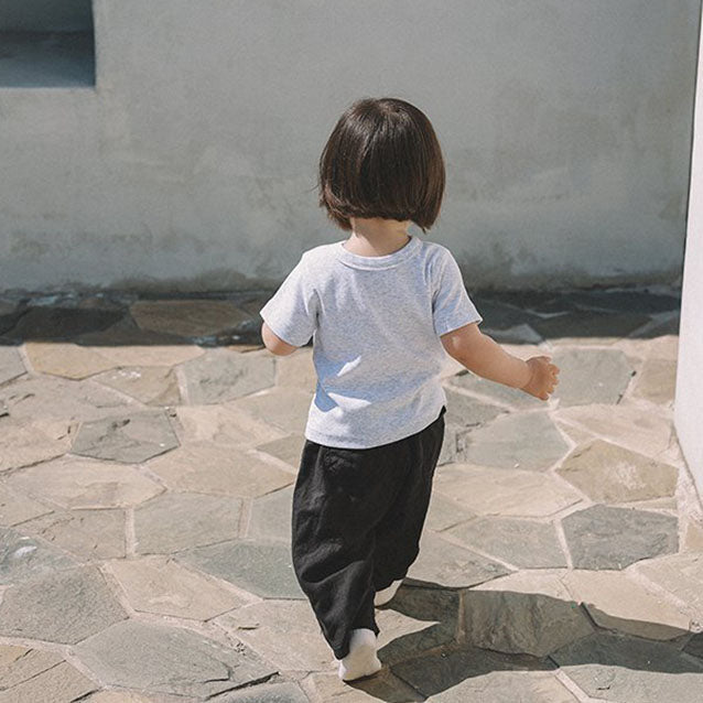 Toddler Mel SS26 Linen Blended Hip Pocket Pull - on Pants (1 - 8y) - Charcoal kids outfit