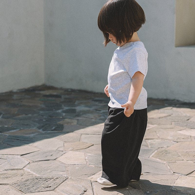 Toddler Mel SS26 Linen Blended Hip Pocket Pull - on Pants (1 - 8y) - Charcoal kids outfit