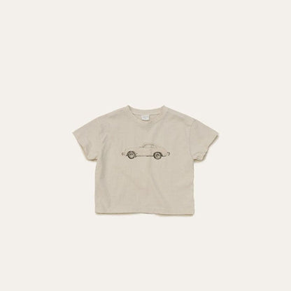 Toddler Mel SS26 Old Car Loose Fit Short Sleeve Top (1 - 8y) - 2 Colors kids outfit