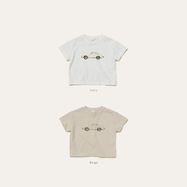 Toddler Mel SS26 Old Car Loose Fit Short Sleeve Top (1 - 8y) - 2 Colors kids outfit