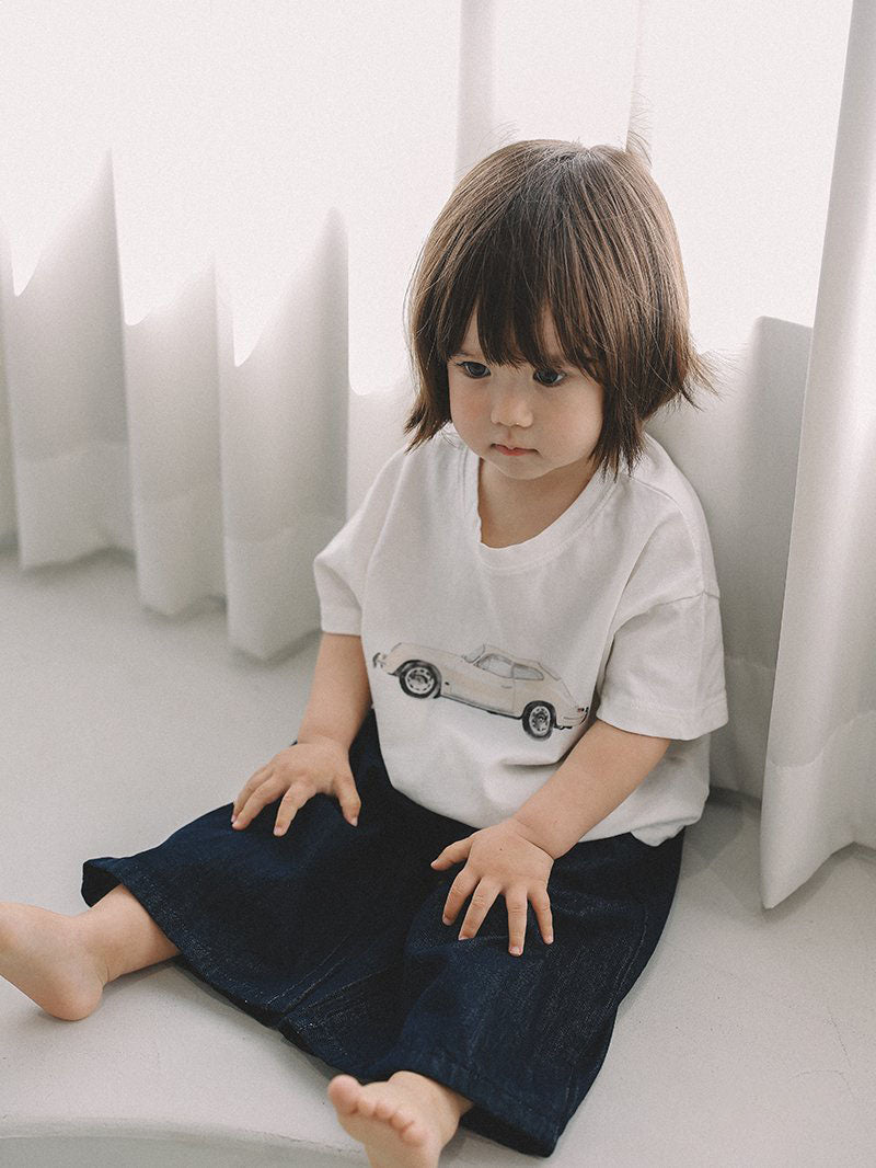 Toddler Mel SS26 Old Car Loose Fit Short Sleeve Top (1 - 8y) - 2 Colors kids outfit