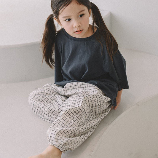 Toddler Mel SS26 Plaid Balloon Jogger Pants (1 - 8y) - 2 Colors kids outfit