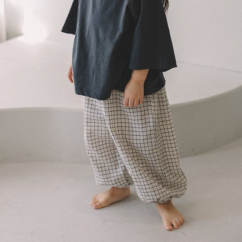 Toddler Mel SS26 Plaid Balloon Jogger Pants (1 - 8y) - 2 Colors kids outfit