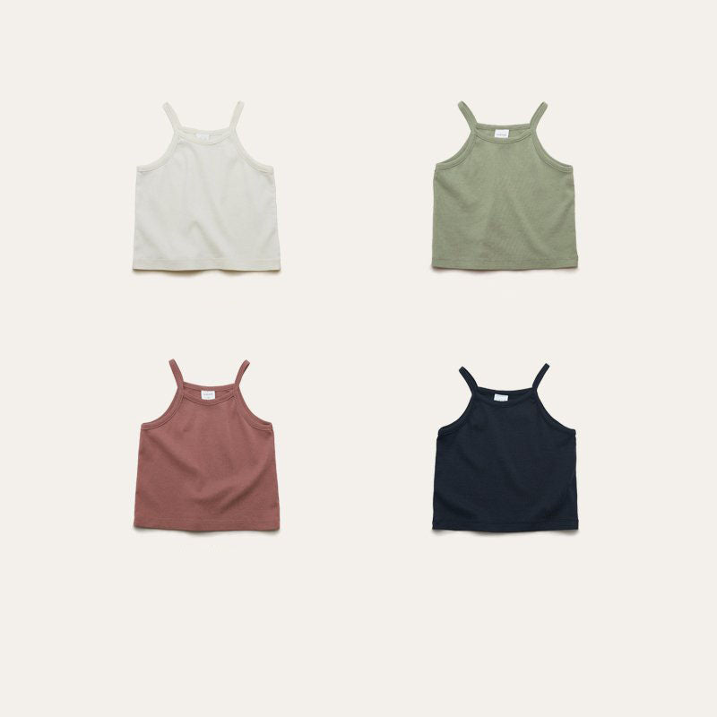 Toddler Mel SS26 Ribbed Noodle Strap Tank Top (1 - 8y) - 4 Colors kids outfit