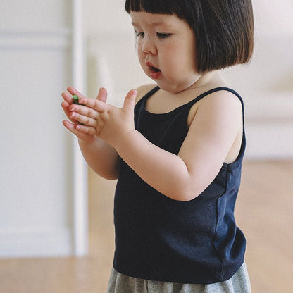 Toddler Mel SS26 Ribbed Noodle Strap Tank Top (1 - 8y) - 4 Colors kids outfit