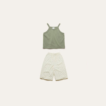 Toddler Mel SS26 Ribbed Noodle Strap Tank Top (1 - 8y) - 4 Colors kids outfit