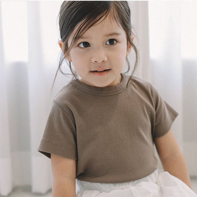 Toddler Mel SS26 Ribbed Short Sleeve Top (1 - 8y) - 3 Colors kids outfit