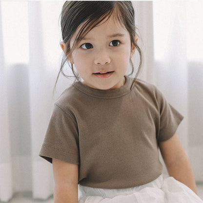 Toddler Mel SS26 Ribbed Short Sleeve Top (1 - 8y) - 3 Colors kids outfit