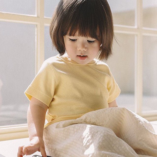 Toddler Mel SS26 Ribbed Short Sleeve Top (1 - 8y) - 3 Colors kids outfit