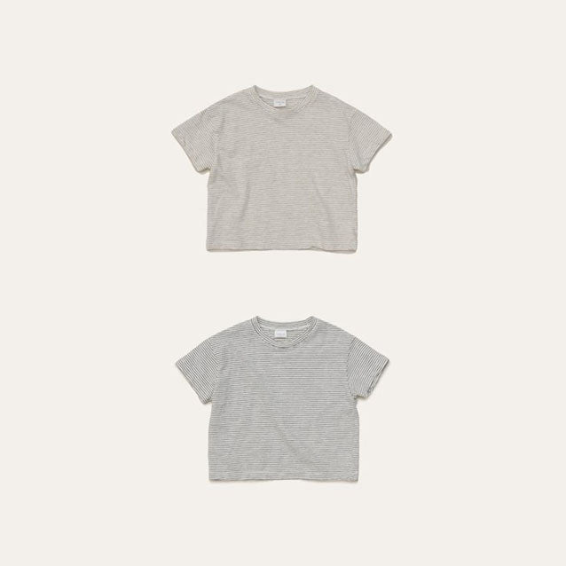 Toddler Mel SS26 Stripe Cotton Short Sleeve Top (1 - 8y) - 2 Colors kids outfit
