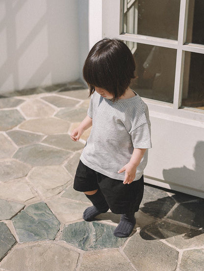 Toddler Mel SS26 Stripe Cotton Short Sleeve Top (1 - 8y) - 2 Colors kids outfit
