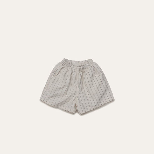 Toddler Mel SS26 Stripe Cotton Shorts (1 - 8y) - Burgundy Stripe kids outfit