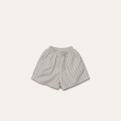 Toddler Mel SS26 Stripe Cotton Shorts (1 - 8y) - Burgundy Stripe kids outfit