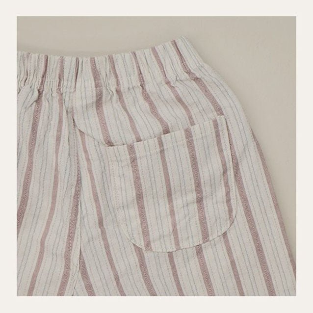 Toddler Mel SS26 Stripe Pull - on Pants (1 - 8y) - Brown kids outfit