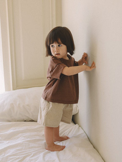 Toddler Mel SS26 Summer Loose Fit Short Sleeve Top (1 - 8y) - 4 Colors kids outfit
