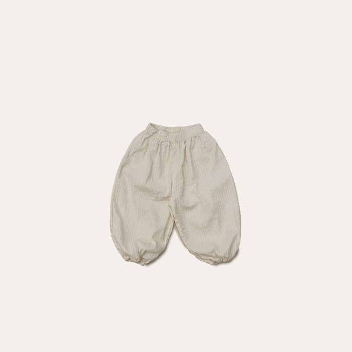Toddler Mel SS26 Textured Stripe Balloon Jogger Pants (1 - 8y) - Ivory kids outfit