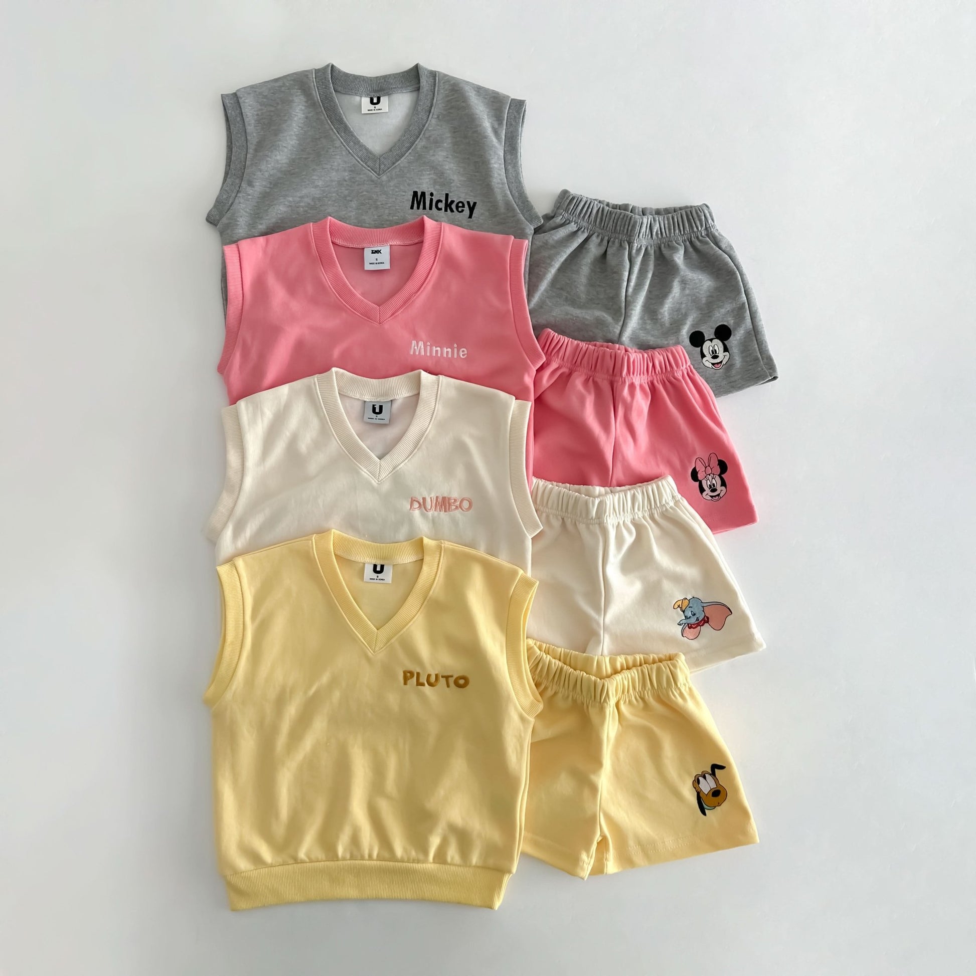 Toddler Mickey's Friends Vest and Shorts Set (2 - 7y) - 4 Colors kids outfit