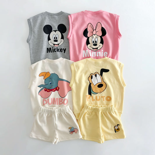 Toddler Mickey's Friends Vest and Shorts Set (2 - 7y) - 4 Colors kids outfit