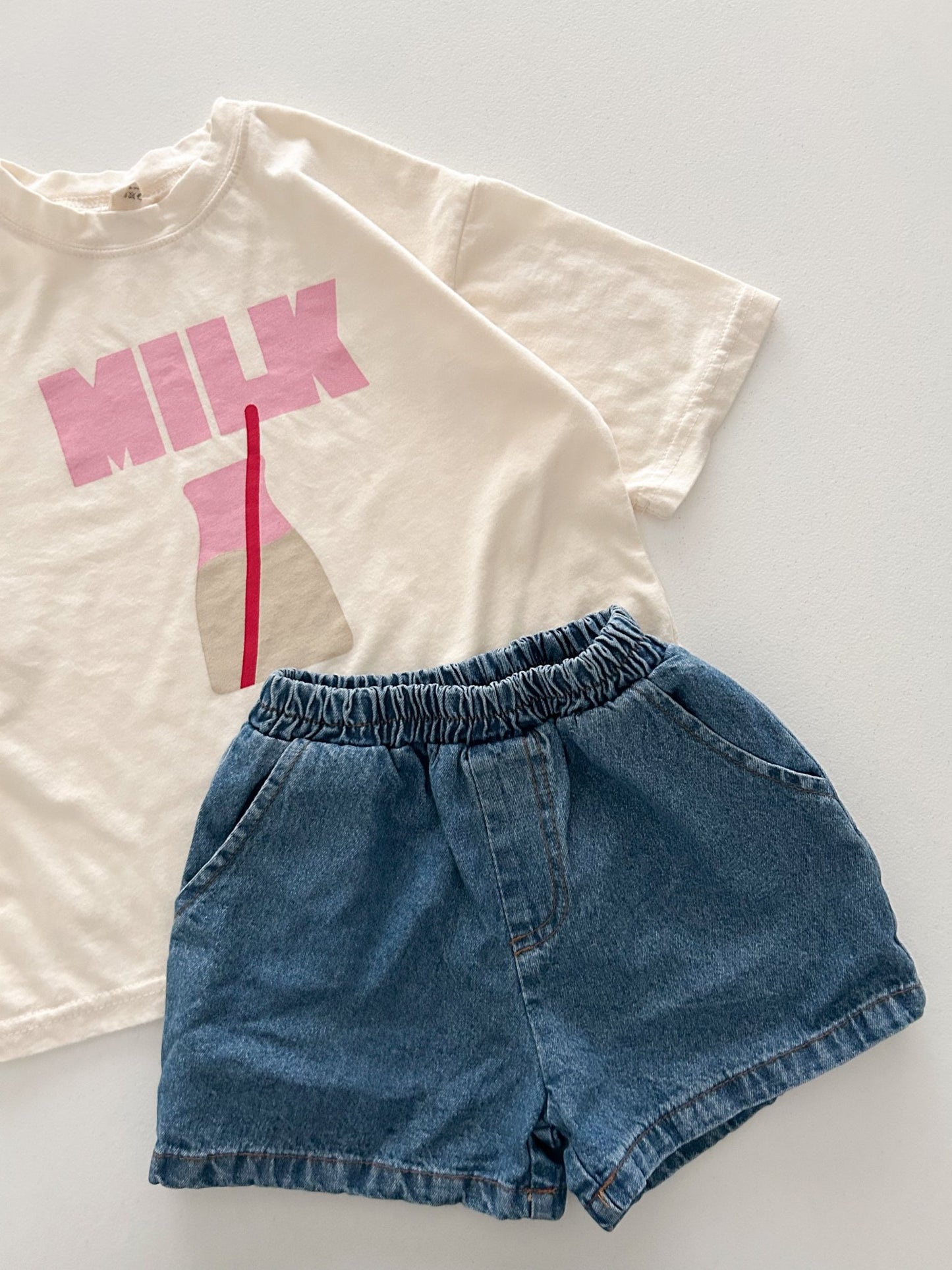 Toddler MILK Oversized Short Sleeve Top (2 - 8y) - 2 Colors kids outfit