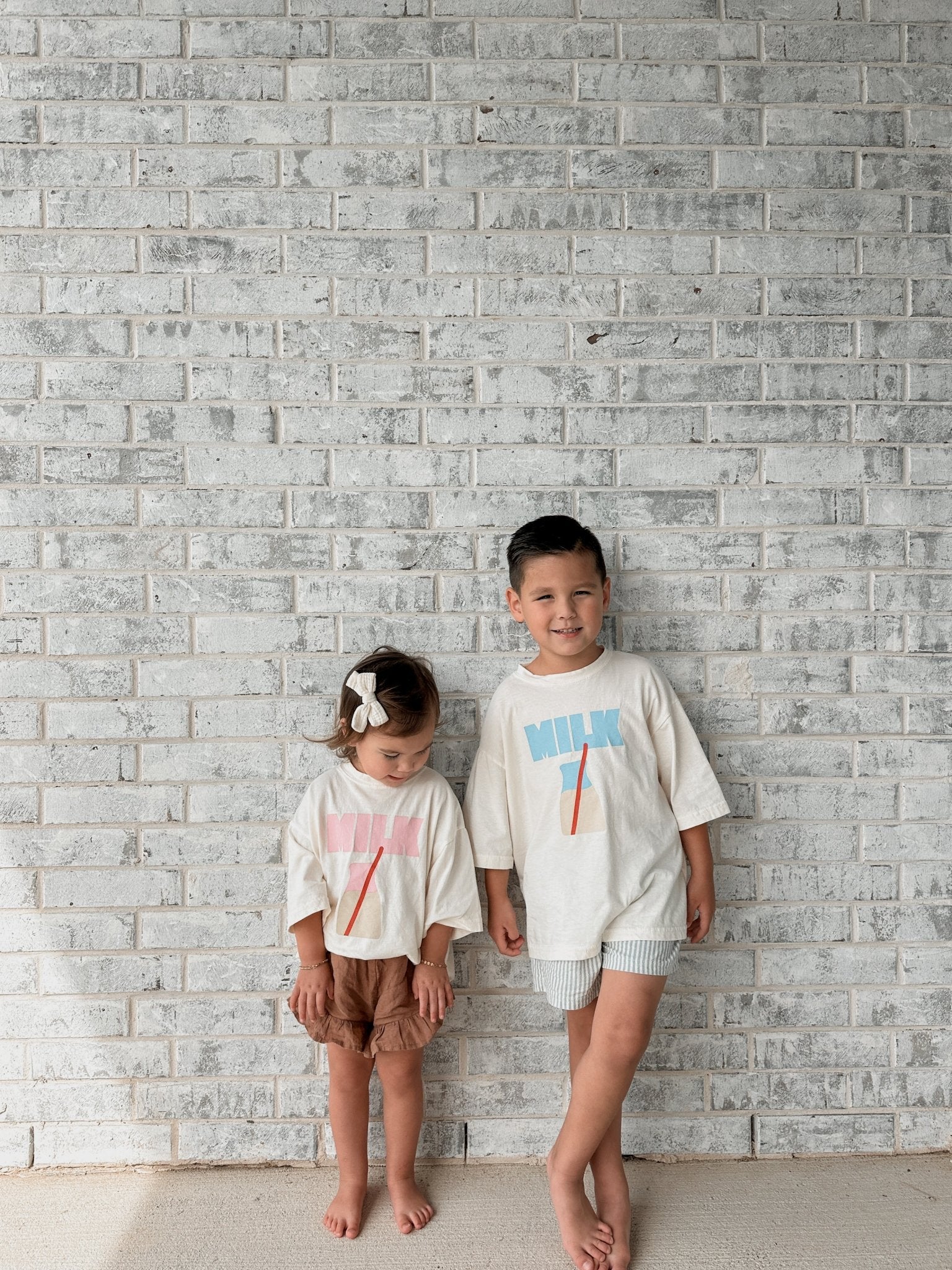 Toddler MILK Oversized Short Sleeve Top (2 - 8y) - 2 Colors kids outfit