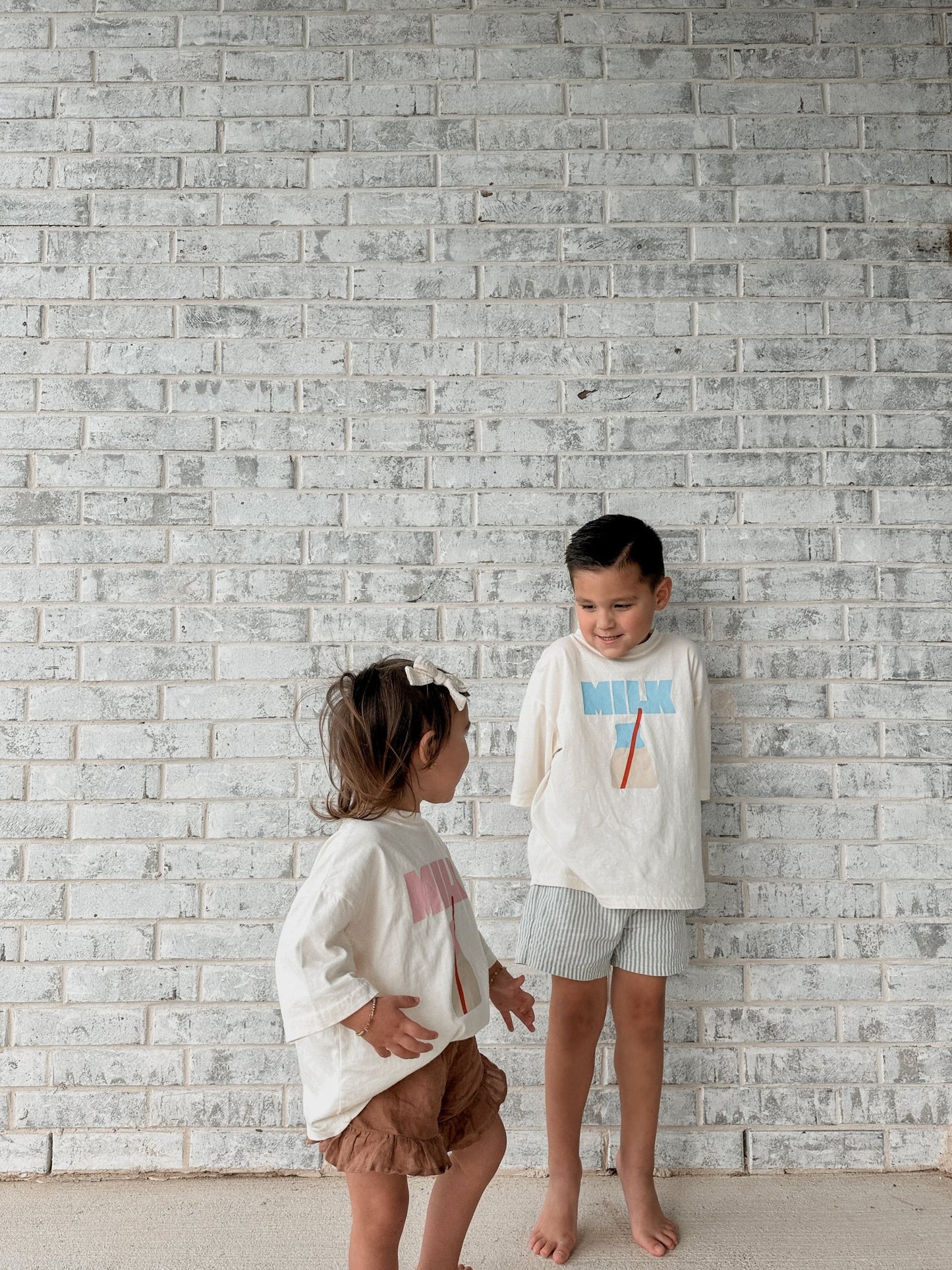 Toddler MILK Oversized Short Sleeve Top (2 - 8y) - 2 Colors kids outfit