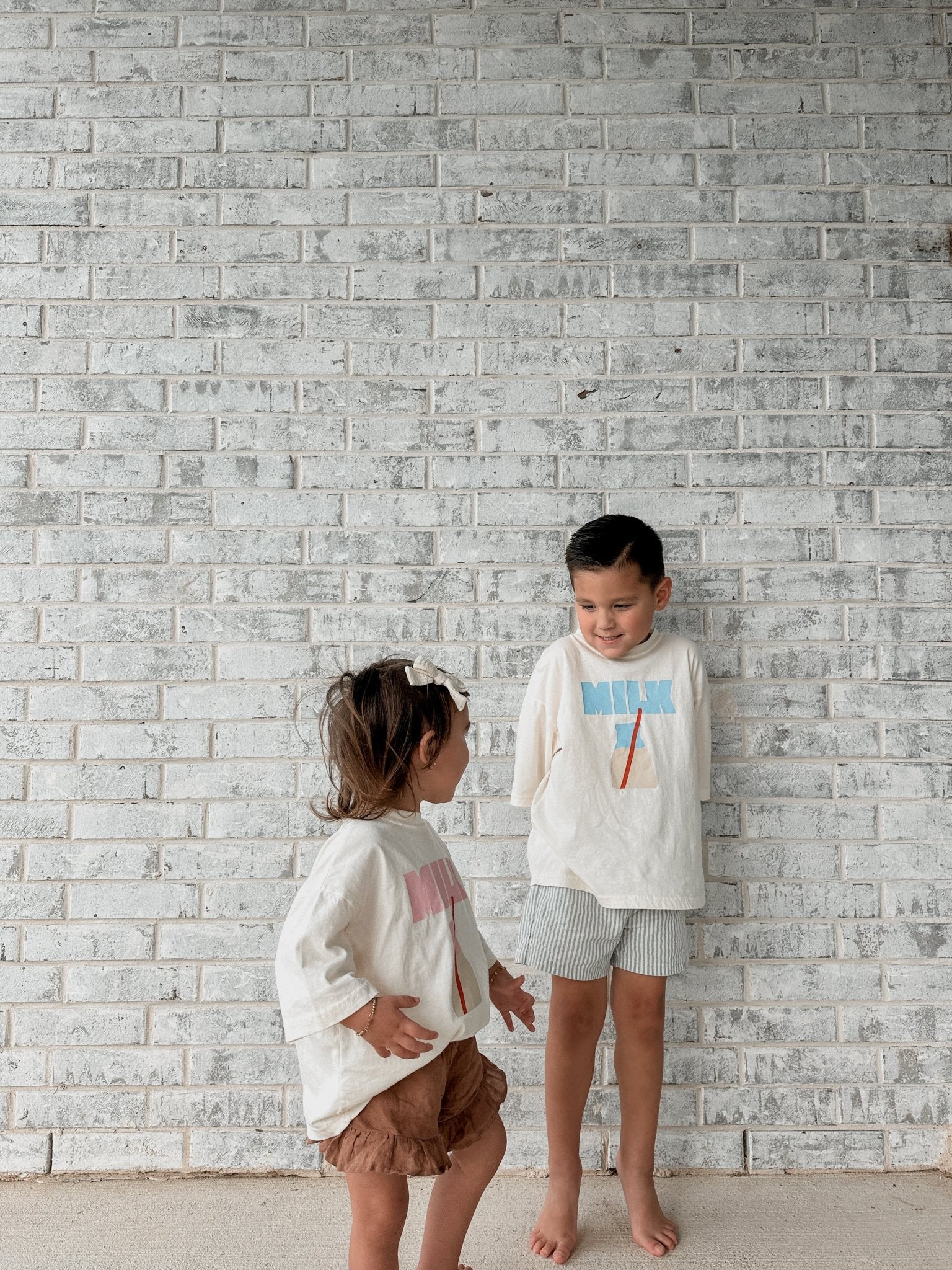 Toddler MILK Oversized Short Sleeve Top (2 - 8y) - 2 Colors kids outfit