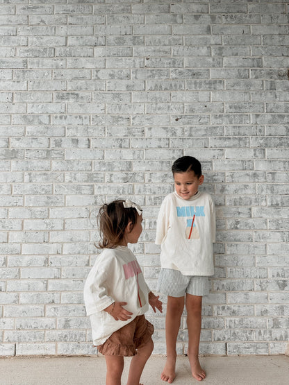 Toddler MILK Oversized Short Sleeve Top (2 - 8y) - 2 Colors kids outfit